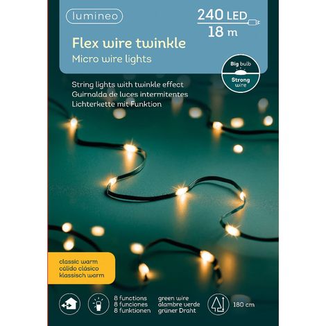 Lumineo Micro LED Lichterkette mit Funktionen 1.800 cm 240 Lichter klassisch warm (1/5)