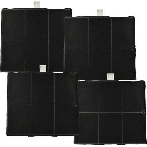 vhbw 4x filtro de carbón activado compatible con Balay 4BD759X, LZ3BYN5 campanas cocina - 25,5 x 22,5 x 2,3 cm