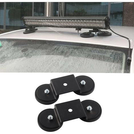 Support de fixation magnétique universel pour barre lumineuse, ventouse noire, pour voiture et SUV (1/4)