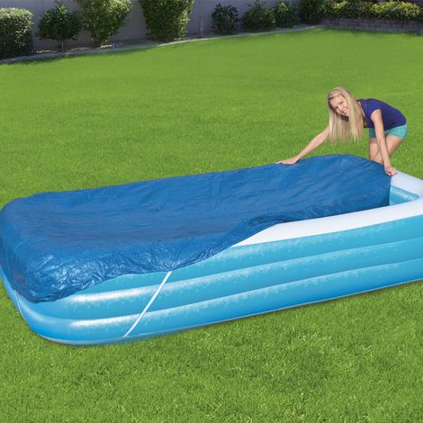 Schutzplane für rechteckigen Pool 305 x 183 cm – Winter und Sommer, robuste Abdeckung gegen Schmutz und UV-Strahlen, kompatibel mit aufblasbaren Modellen-lsw