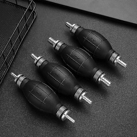 Pompe d'amorçage manuelle pour transfert de carburant liquide essence/diesel, 6 mm/8 mm/10 mm/12 mm, caoutchouc noir et aluminium (1/5)