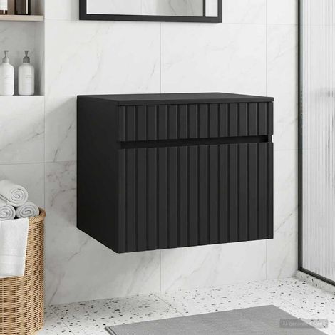 Mueble de baño montado en la pared Negro 59 x 44,5 x 50 cm