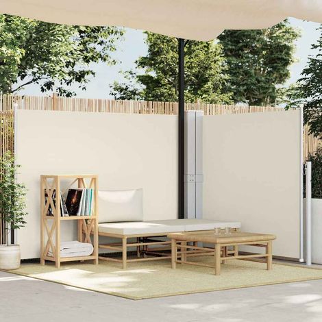 Auvent latéral rétractable - Auvent de jardin Soleil imperméable Crème 140 x 600 cm BV304466 - BonneVie (1/5)