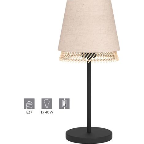 Lampada Da Tavolo Vintage Tabley Acciaio Nero 1 Luce E27 (1/3)