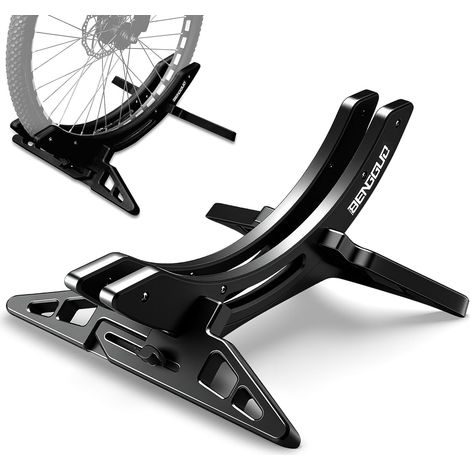 Support Vélo Sol Range 25-80mm, Largeur Réglable VTT Râtelier Vélo Support Stationnement Assemblé Pneu Avant Arrière Vélo Route Antidérapant Vélo Course (1/5)
