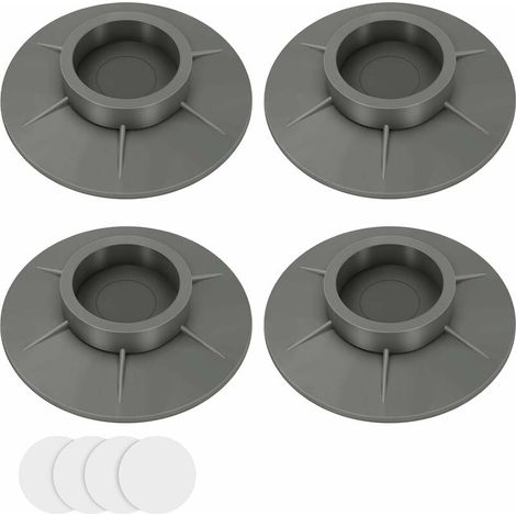 Almohadillas antivibración para lavadora (paquete de 4), Resinaorben el 95,7 % del ruido y las vibraciones, potente amortiguador TUP para lavadoras y patas de muebles de menos de 4 cm, color gris. (1/5)