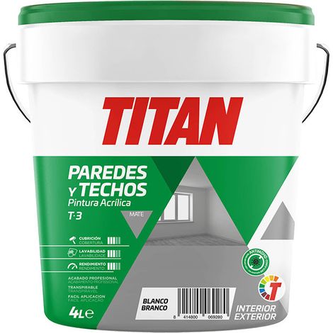 Titanlux Peinture Acrylique Blanc Mat 4 Litres