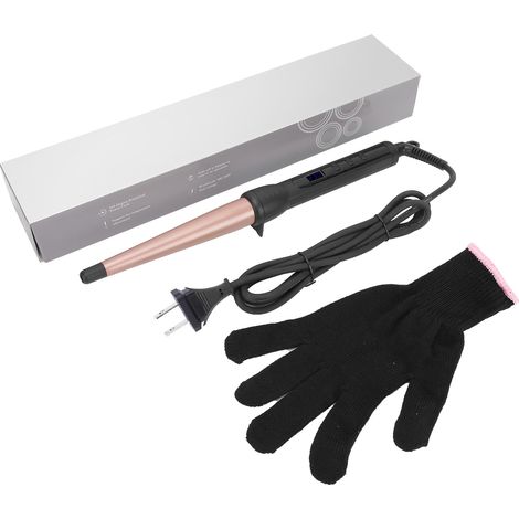Bâton Boucleur Cheveux Professionnel LCD Céramique Électrique Fer à Friser 110‑240V Prise US (1/5)