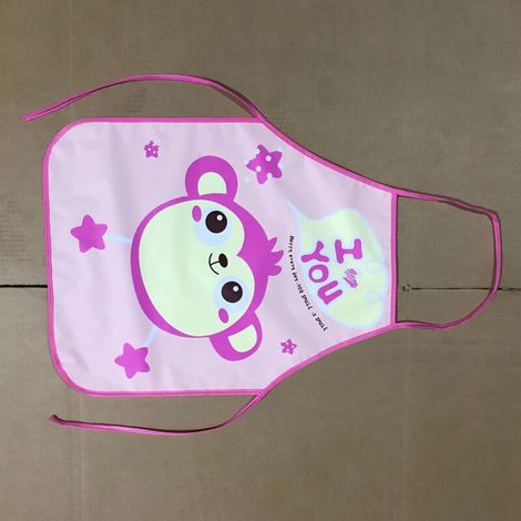 Wasserdichte, ärmellose Kinderschürze – zum Kochen, Malen und Basteln, niedliches rosa Design (1/5)