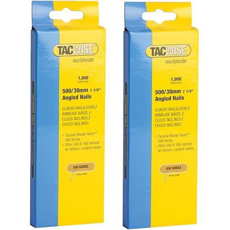 Tacwise 0481 2 x 500 Series 18 Gauge 30mm Angled Nails Pack of 2000