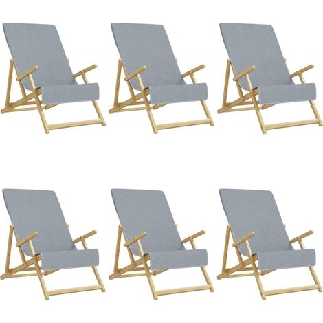 Serviettes de plage 6 pcs gris 60x135 cm tissu 400 GSM