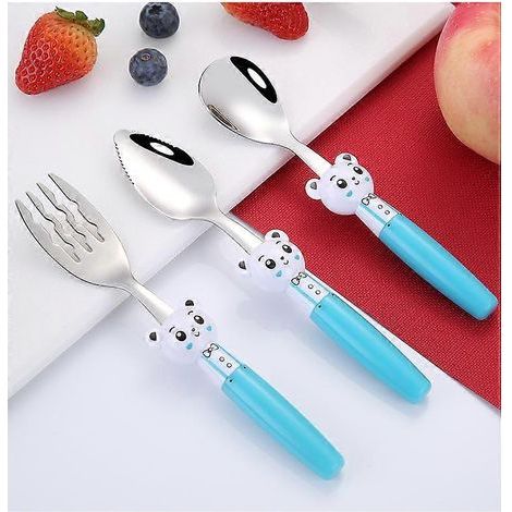 3 Pieces Childrens Stainless Steel Flatware Children Safe Forks
