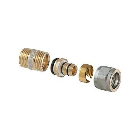 RACCORDO DIRITTO MASCHIO A COMPRESSIONE P/MULTISTRATO 2PZ ASSEMBLATO 3/4 x 1" - 26 (2,00)