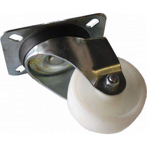 FPLUS rueda nylon con placa 80 mm. sin freno 16128 , Rueda de nylon                                                                       Diametro rueda 80 mm.
Peso maximo. 150 KG.