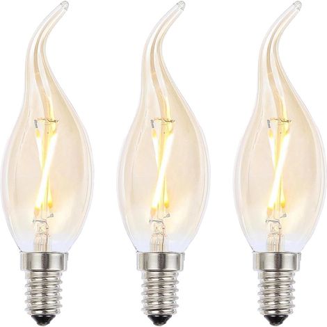 Litecraft Light Bulb E14 Small Edison Screw 2W LED Gold Tint Candle- 3 Pack (1/2)