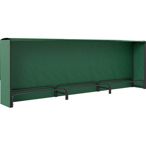 Portalegna Regolabile 300x36x99 cm con Telo Impermeabile in PE e Metallo Nero e Verde Scuro (1/5)