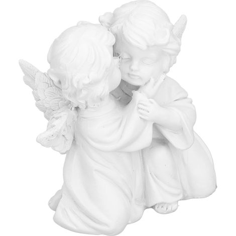 Statue d'ange en résine synthétique, forme d'ange enlacé, ornement d'ange blanc pour décoration de bureau, ange droit (1/5)