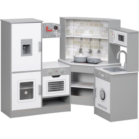 Kitchenette, micro-ondes enfants, machine laver réchaud, évier, robinet, machine glace accessoires cuisine gris, four bruit (1/5)
