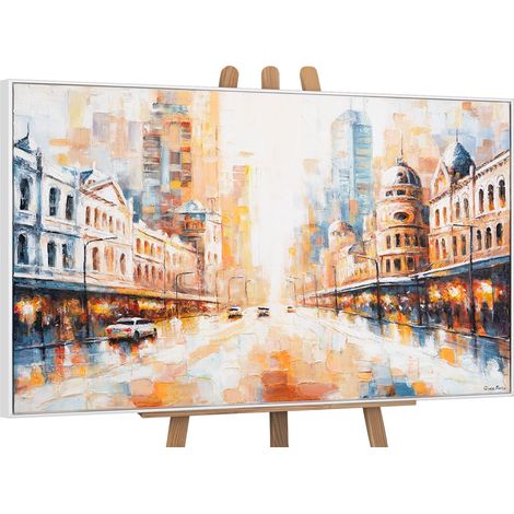 Gemälde Raum und Rhythmus Rahmen Weiß 120x80 cm (1/5)
