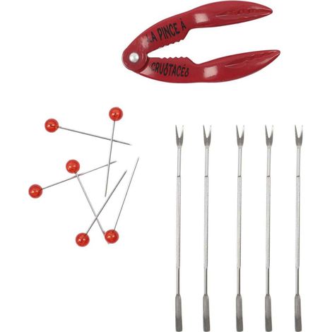 Coffret crustacés - Pique fourchette et pince - Bois - Livraison gratuite (1/4)