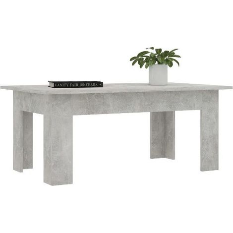 Table basse rectangulaire bois gris béton Léonie (1/5)