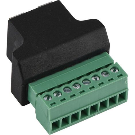 Connecteur Ethernet RJ45 femelle vers bornier vis 8 broches – Pour DVR et réseau (1/5)