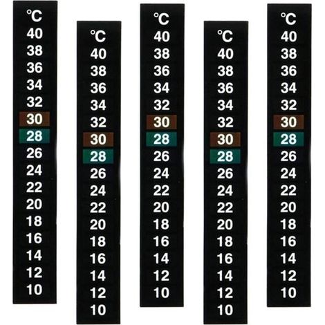 5 pièces température Autocollant adhésif thermomètre Bande Aquarium thermomètre Autocollant thermomètre Celsius Affichage