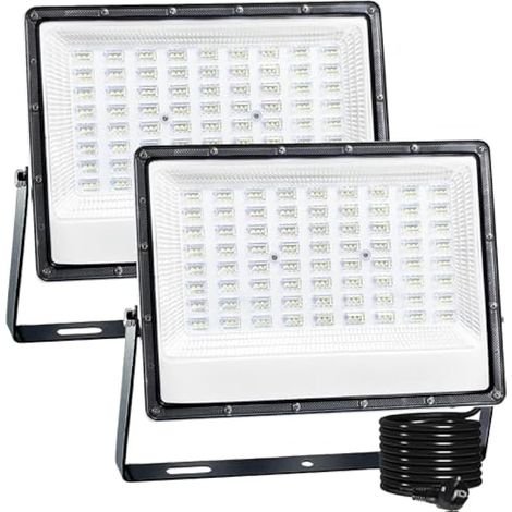 Projecteur extérieur LED, 150W Spot LED Extérieur projecteur led extérieur lot de 2, IP66 étanche 15000LM Projecteur blanc froid, Eclairage Exterieur Projecteur pour jardin,cour (1/3)