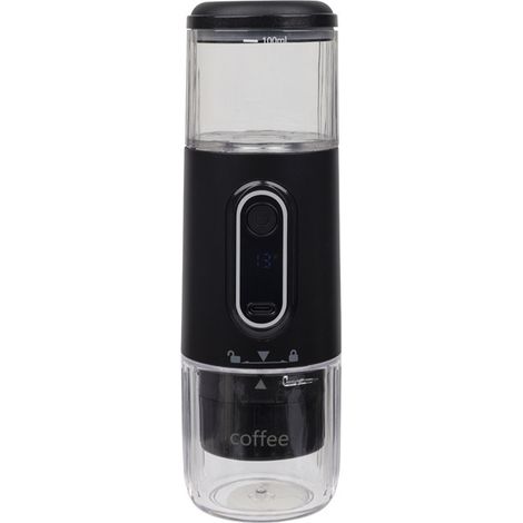 1 machine à expresso portable, électrique, rechargeable, avec capsules et café moulu, pour camping, voyage, bureau (1/5)