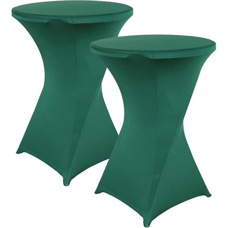 Stretch Stehtischhussen 2er Set Dunkelgrün für Ø 80-85 cm