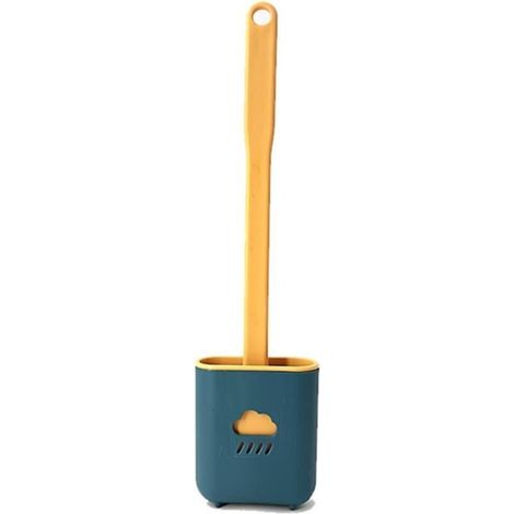 Toilet Brush for Cleaning Crevices and Toilet Flush, Soft and Flexible Toilet Brush with Base