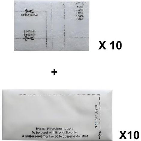 Microfiltro motor filtro 6713110, aspiradoras Miele series S 300, 399, S 400, 499, S 500, 599, S240, S250, S290, S4 S5. 10 juegos, 20 unidades (1/5)