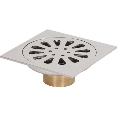 Siphon de sol désodorisant, plaqué cuivre et acier inoxydable, anti-insectes, drainage rapide, pour salle de bain et machine à laver. (1/5)