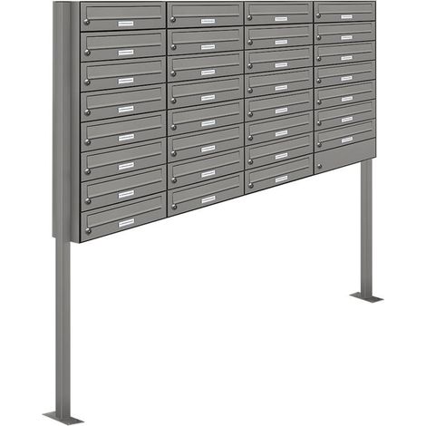 31er Premium Standbriefkasten Aluminiumgrau RAL 9007 freistehend Postkasten Ständer (1/5)
