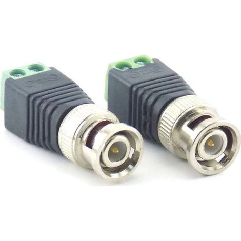 40 Pièces Connecteur BNC Mâle en Métal avec Connecteur Cc Borne à Vis UTP Balun Vidéo pour Caméra de Surveillance CCTV (1/5)