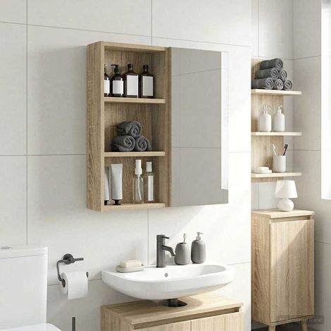 Badezimmer-Wandschrank mit Regal Sonoma-Eiche 30 x 10 x 60,5 cm vidaXL