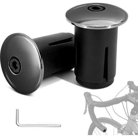 Set di 2 tappi terminali per manubrio per bici da strada - Realizzati in lega di alluminio - Adatti per manubri di bici da strada e mountain bike, tappi terminali per manubrio di mountain bike (1/5)