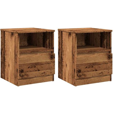 Maison Exclusive - Nachttische 2 Stk. Altholz-Optik 40x40x50 cm H