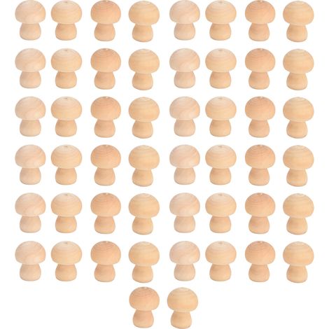 Décoration de bureau champignons en bois - 50 pièces ornementales pour maison et bureau (1/5)