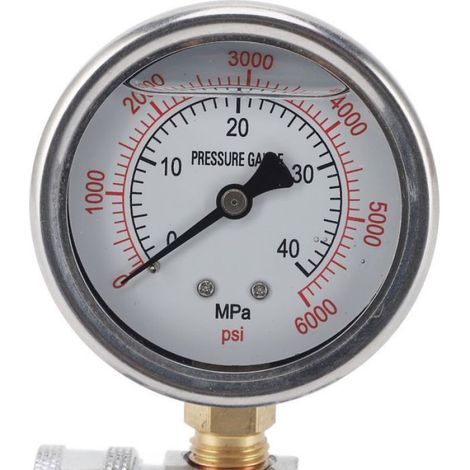 Manomètre Nettoyeur Haute Pression - 6000 Psi - Filetage 3/8 Pouces - Pour Nettoyage Automobile - 1 Pièce (1/5)