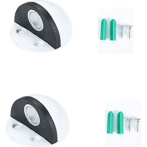 Magnetische Türstopper, Türstopper aus Edelstahl, Türstopper mit Befestigungsschrauben zum Schutz von Wandtüren vor Beschädigungen (2 Stück, weiß) (1/3)
