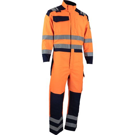 Combinaison de travail multirisque HV LUNAIRE - ORANGE FLUO/MARINE 2XL - 6 (1/3)