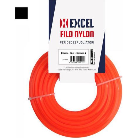 Hilo de nailon cuadrado de 2,4 mm, largo 15 m, Excel 07348