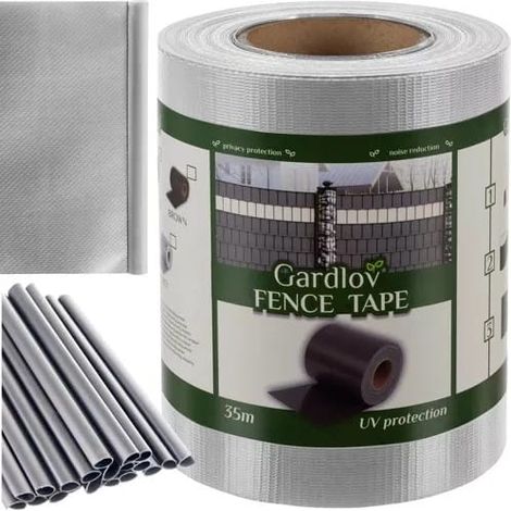 Cinta para vallas 19cm x 35m 450/m2 gris (1/5)