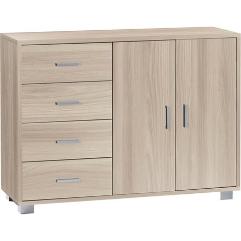 Mobile 2 Ante 4 Cassetti 116L x 41P x h86 – Finitura Olmo Chiaro – Sarmog (1/2)
