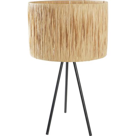 Lampara Sobremesa Metal Rafia 30X30X51 Marron LA196512 (1/4)