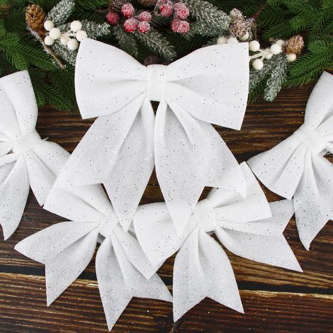 5 Stück Weihnachtsschleifen, 17 cm, große Größe