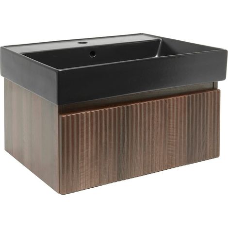 Swiss Aqua Technologies Meuble de salle de bain avec lavabo SAT Evolution 78x30x44,8 cm noyer mat (SATEVO80NAU2B) (1/5)