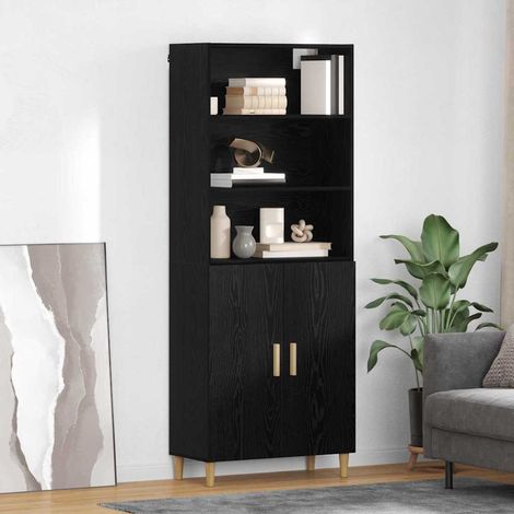 vidaXL  Highboard  Black Oak 69.5 x 32.5 x 180 cm Engineered Wood