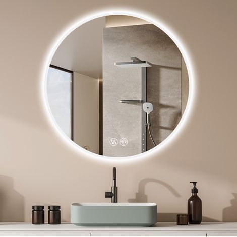 Runder LED-Badezimmerspiegel 70 cm, beschlagfrei, 3 Lichtfarben, dimmbar OKMYHOME (1/5)